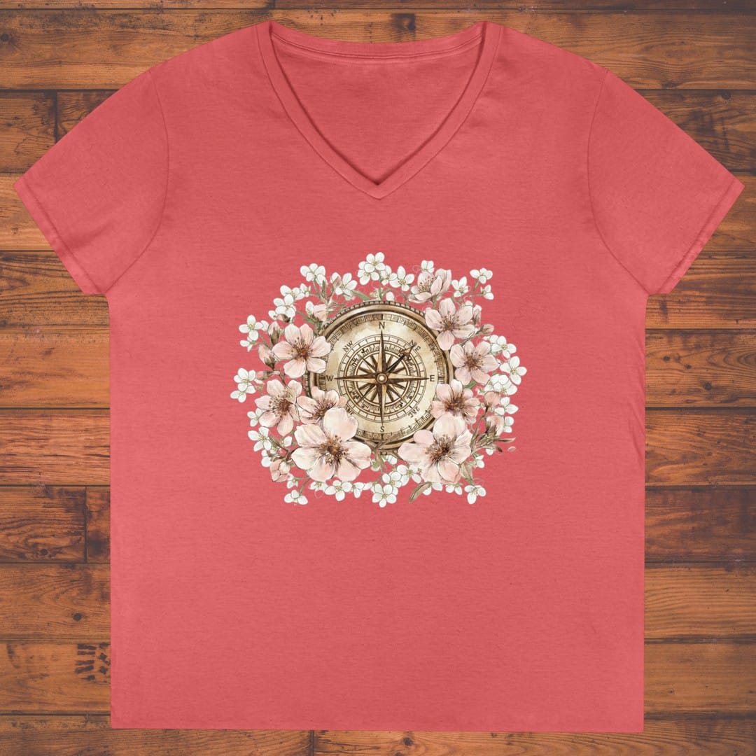 Petalbound Compass Ladies' V-Neck