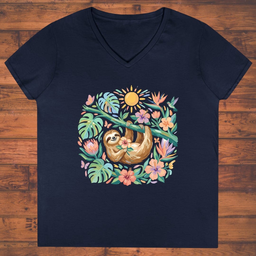 Lazy Bloom Ladies' V-Neck
