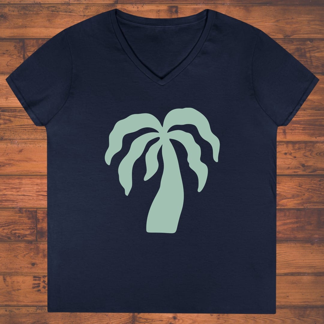 Seafoam Palm Ladies' V-Neck