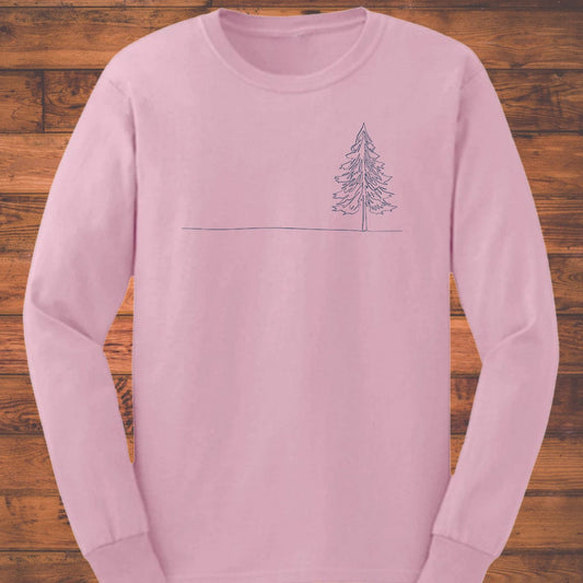 Lone Fir Silhouette Long Sleeve T-Shirt