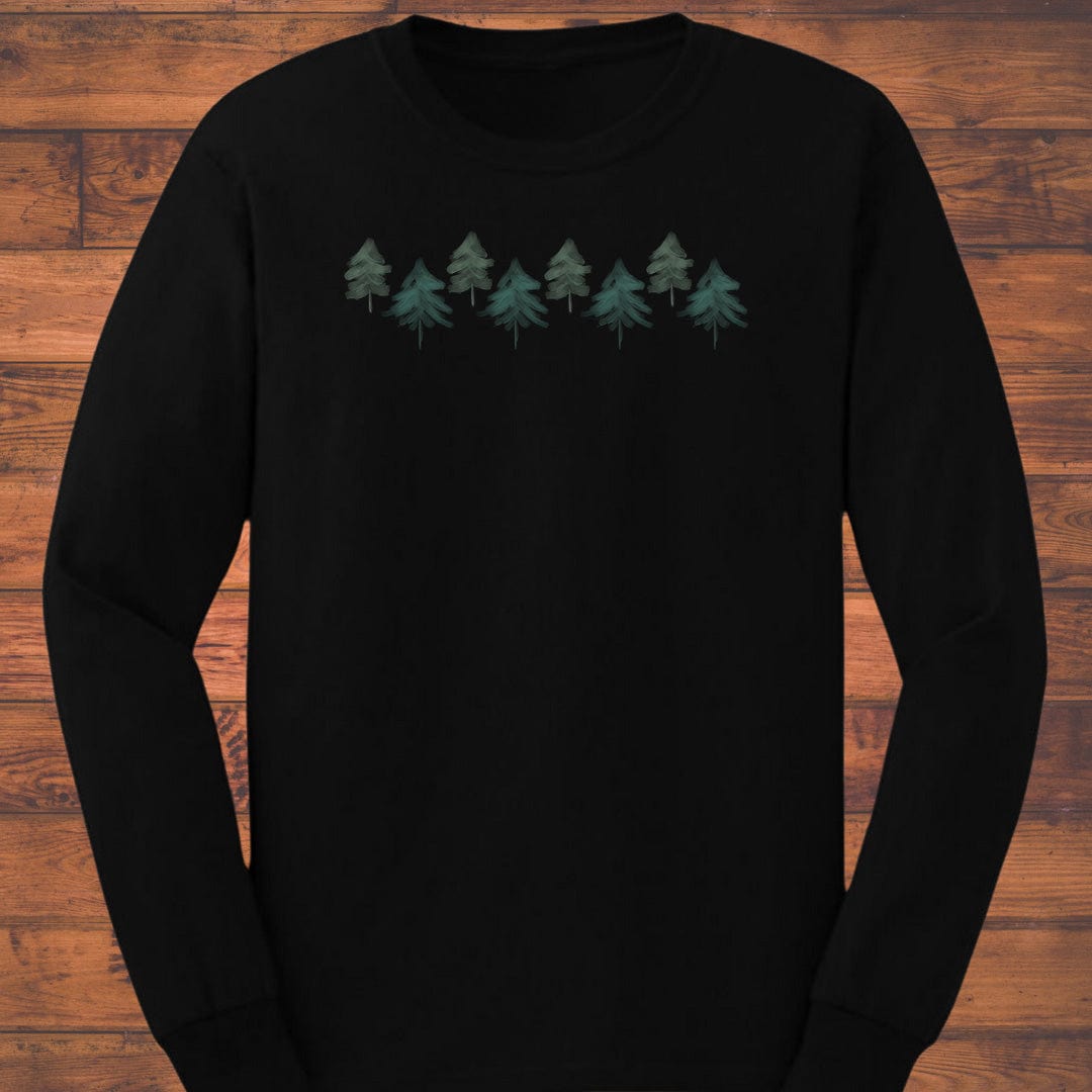 Forest Silhouette Serenity Long Sleeve T-Shirt
