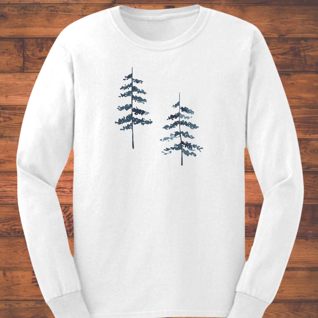 Midnight Spruce Silhouettes Trees Long Sleeve T-Shirt