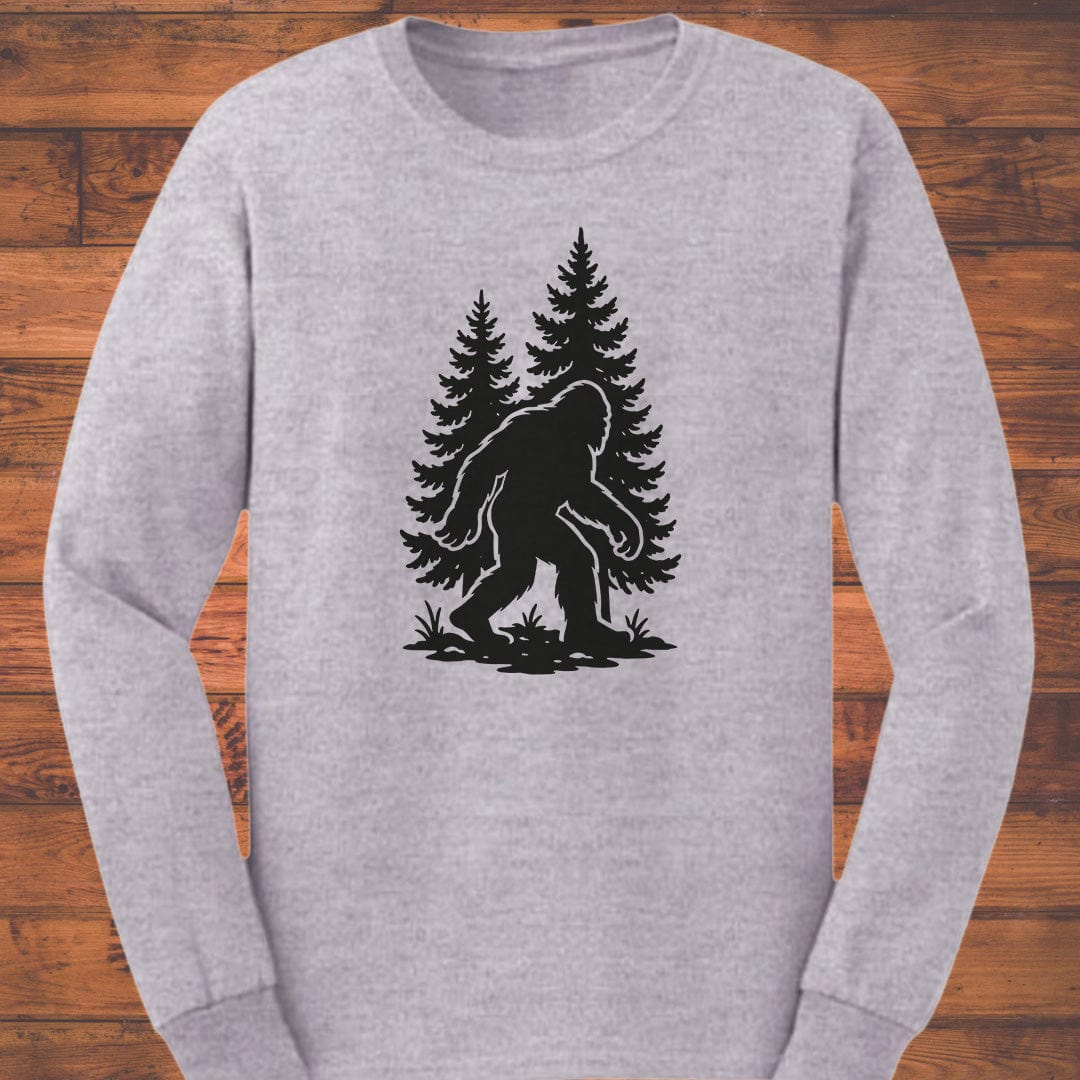 Sasquatch Silhouette Long Sleeve T-Shirt