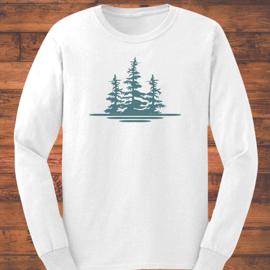 Midnight Forest Calm Long Sleeve T-Shirt