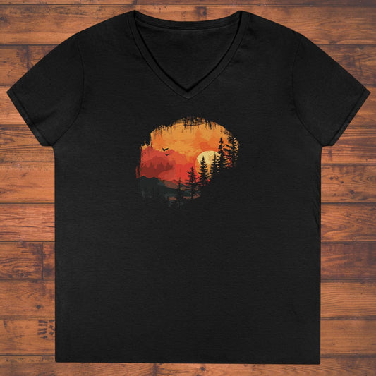 Sunset Silhouettes Ladies' V-Neck