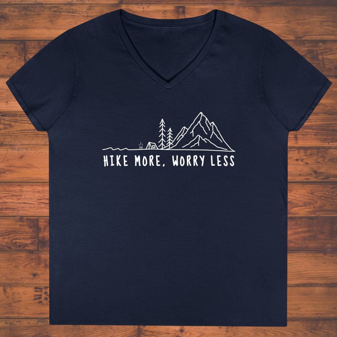 Hike more, Worry less Ladies' V-Neck