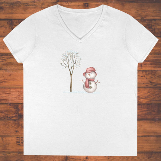 Winters Snowman Ladies' V-Neck