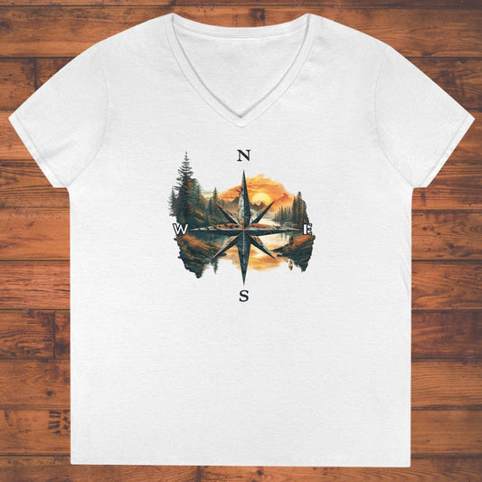 Sunset Compass Ladies' V-Neck