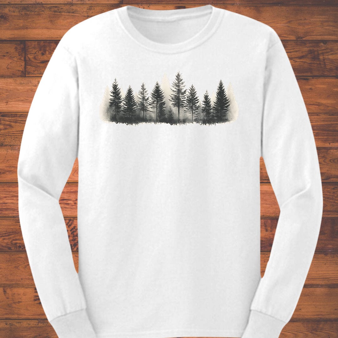 Foggy Treeline Long Sleeve T-Shirt