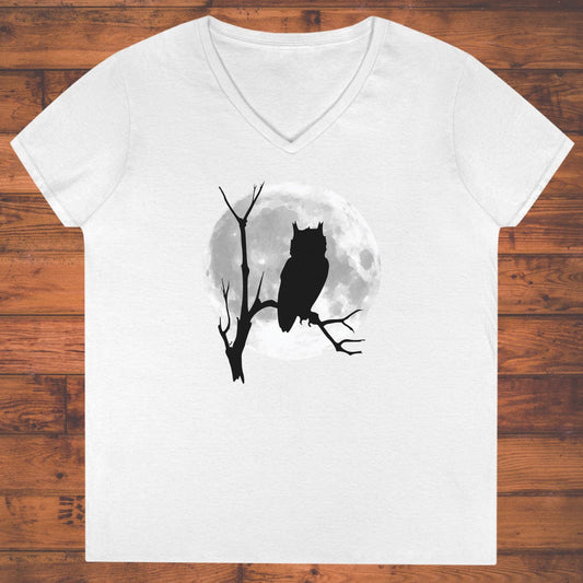 Moonlit Perch Ladies' V-Neck