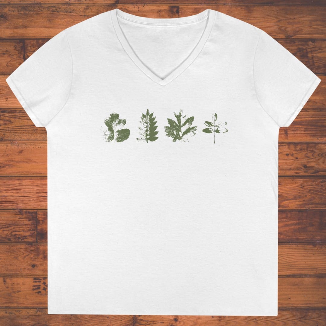 Forest Stamps Ladies' V-Neck