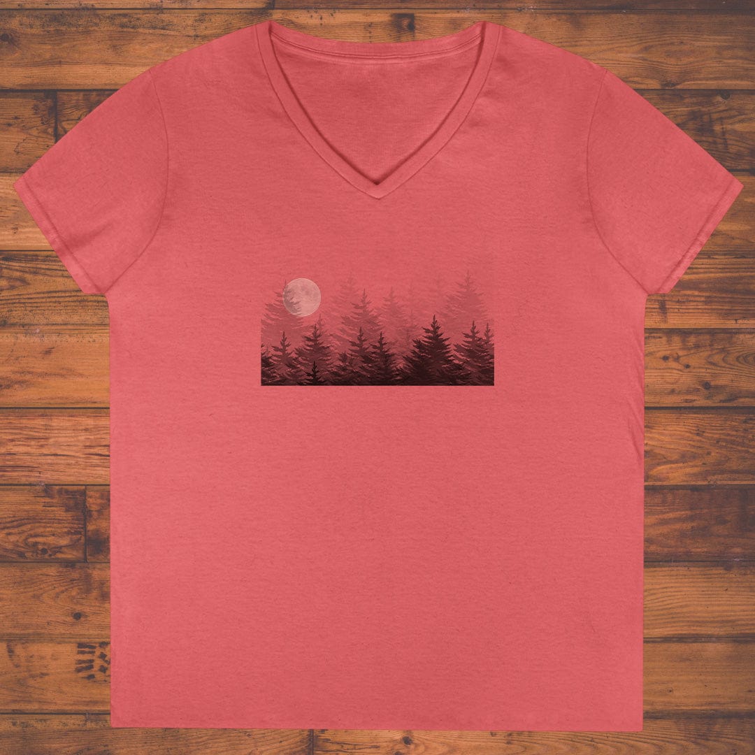 Forest Moonrise Ladies' V-Neck