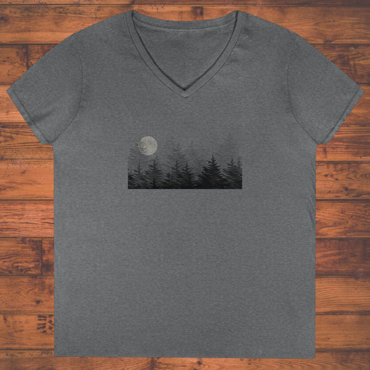 Forest Moonrise Ladies' V-Neck