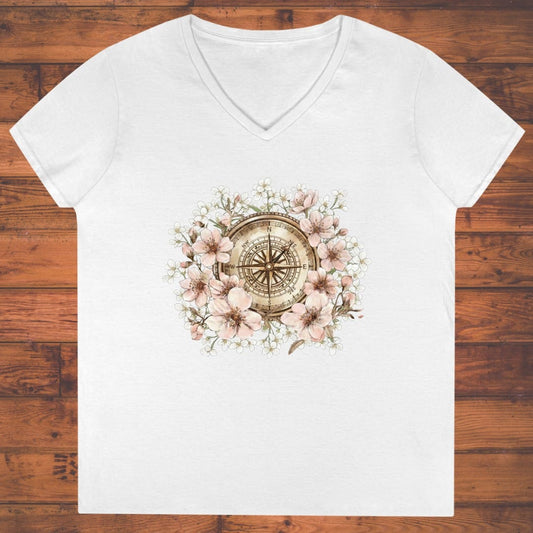 Petalbound Compass Ladies' V-Neck