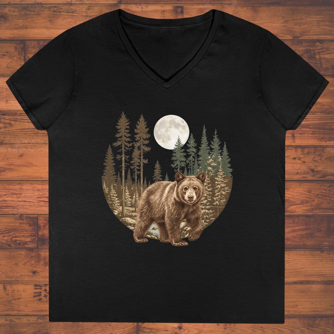 Moonward Bear Ladies' V-Neck