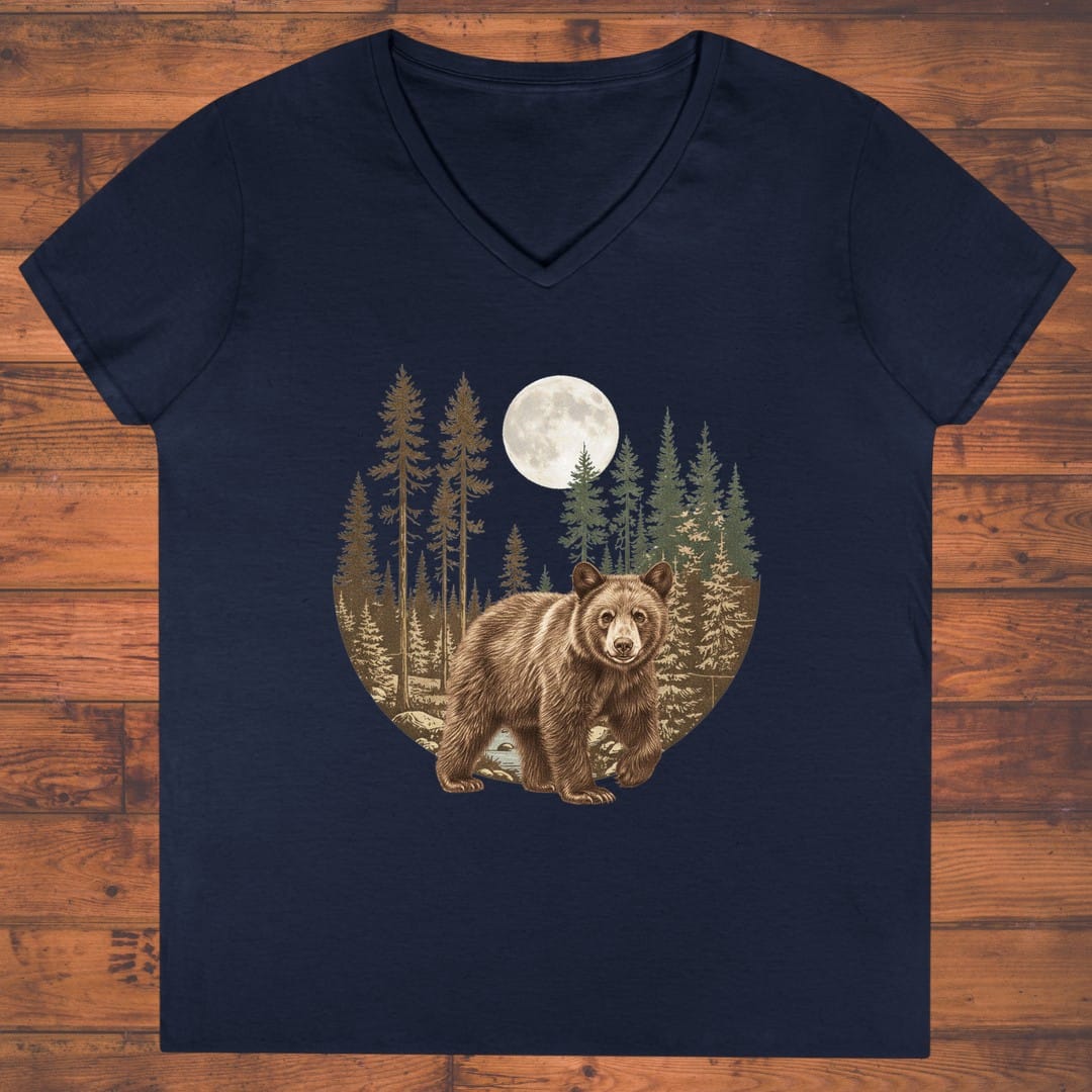 Moonward Bear Ladies' V-Neck