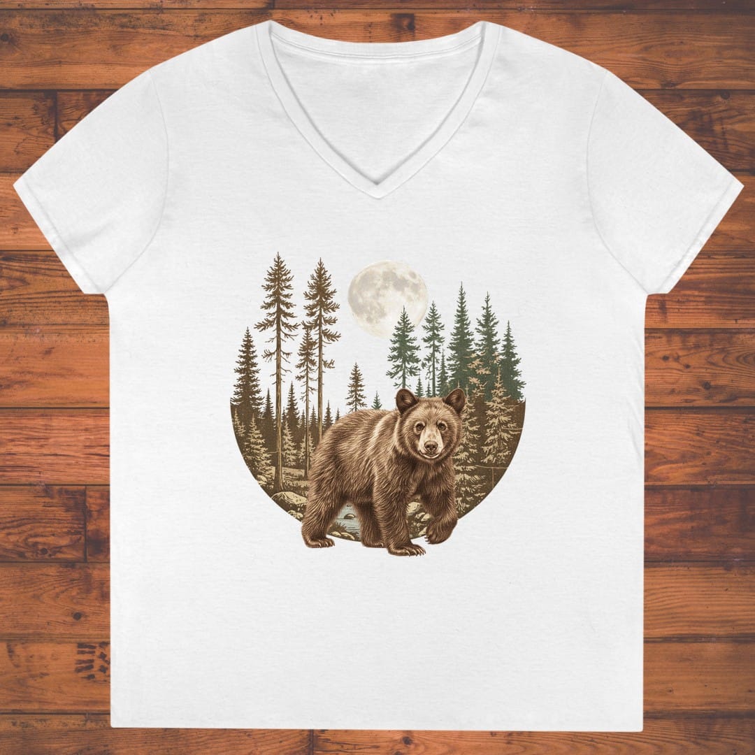 Moonward Bear Ladies' V-Neck