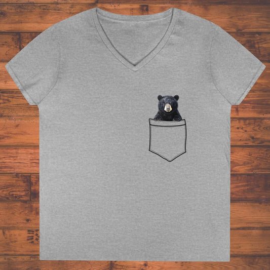 Pocket Bear Ladies' V-Neck
