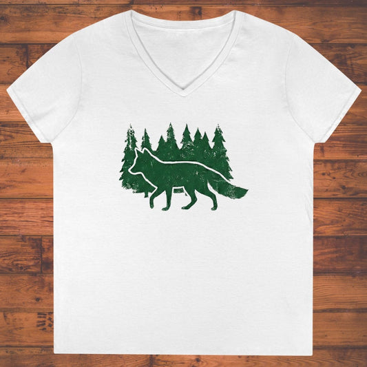 Forestbound Fox Ladies' V-Neck