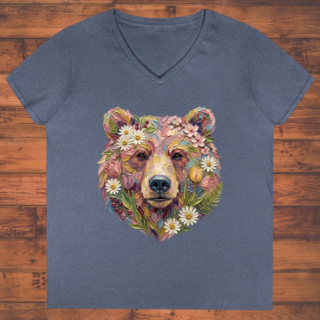 Petalheart Bear Ladies' V-Neck