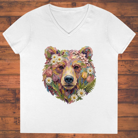 Petalheart Bear Ladies' V-Neck