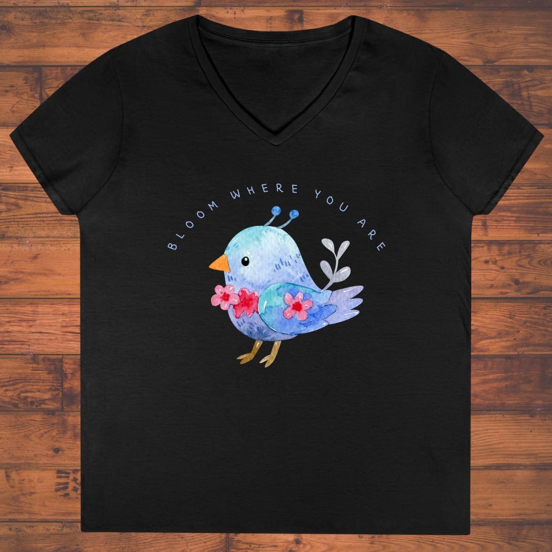 Little Blue Bloom Ladies' V-Neck