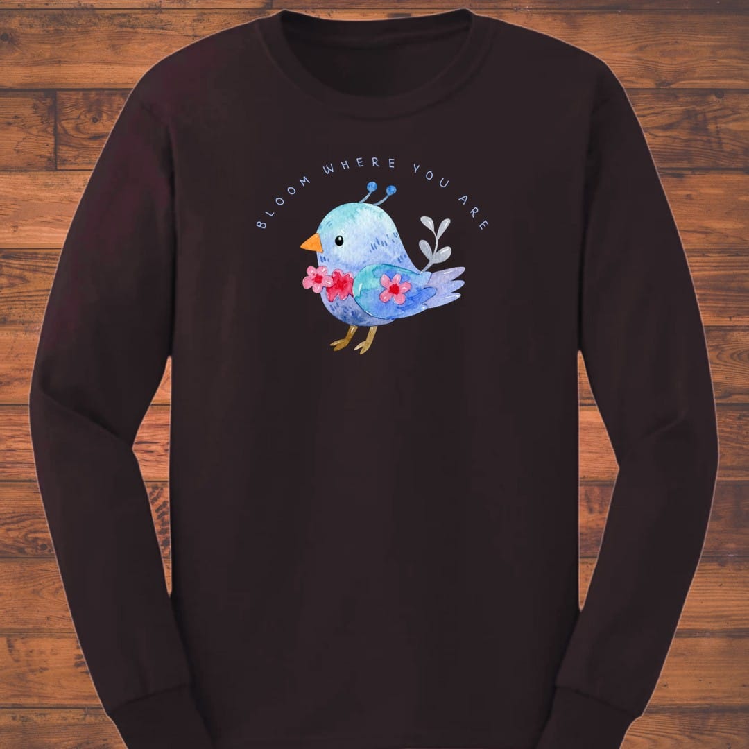 Little Blue Bloom Long Sleeve T-Shirt