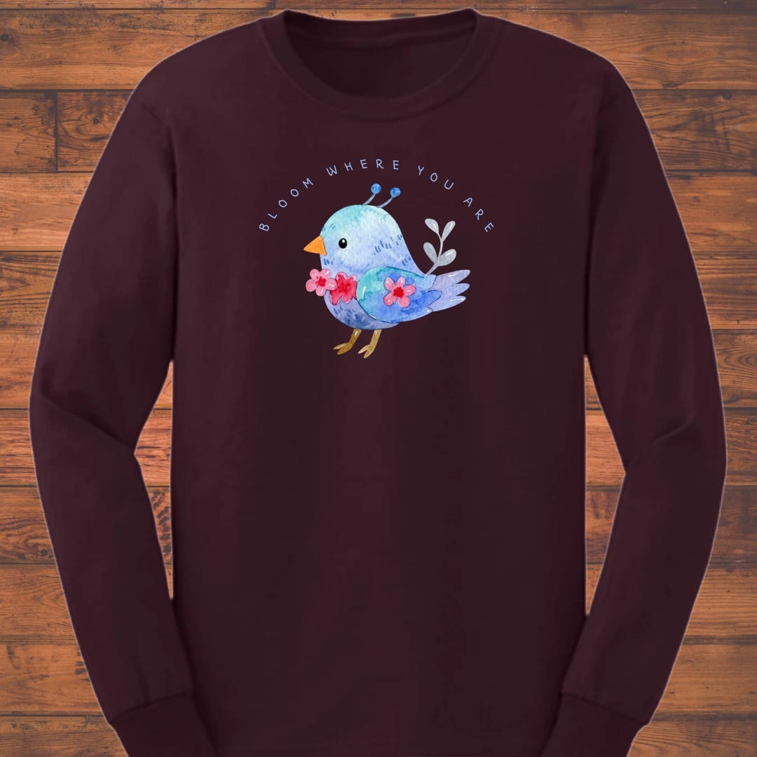 Little Blue Bloom Long Sleeve T-Shirt