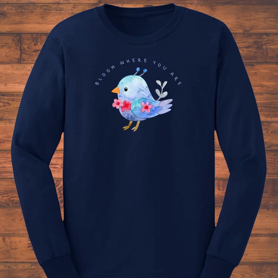 Little Blue Bloom Long Sleeve T-Shirt