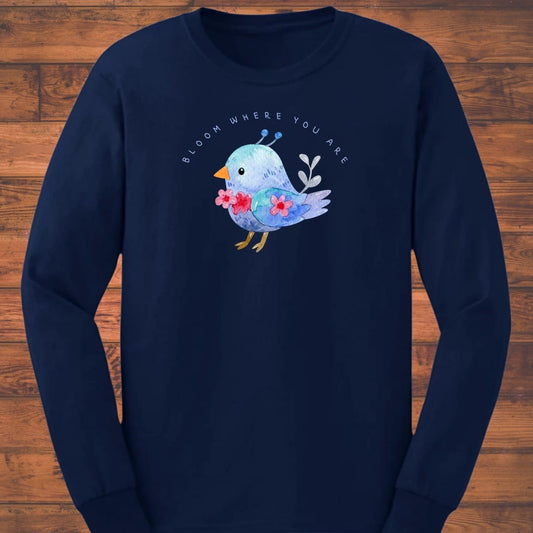 Little Blue Bloom Long Sleeve T-Shirt
