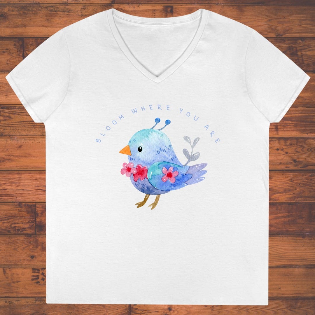 Little Blue Bloom Ladies' V-Neck