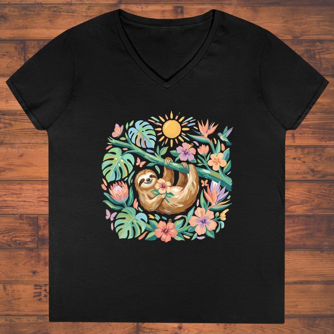 Lazy Bloom Ladies' V-Neck