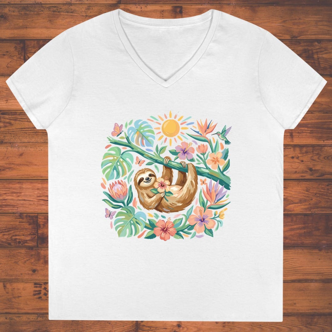 Lazy Bloom Ladies' V-Neck