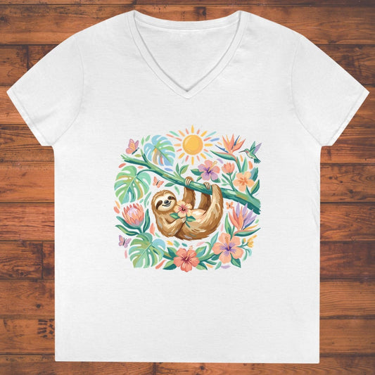 Lazy Bloom Ladies' V-Neck