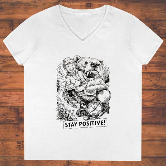 Stay Positive Ladies' V-Neck