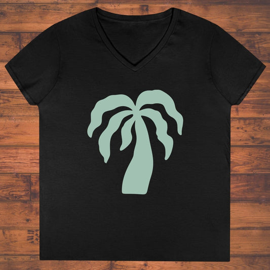 Seafoam Palm Ladies' V-Neck