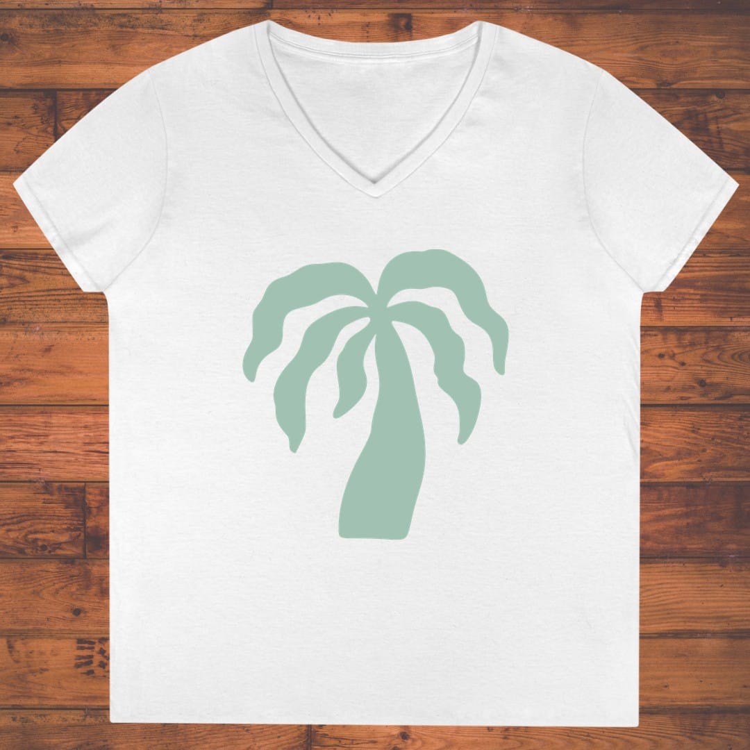Seafoam Palm Ladies' V-Neck