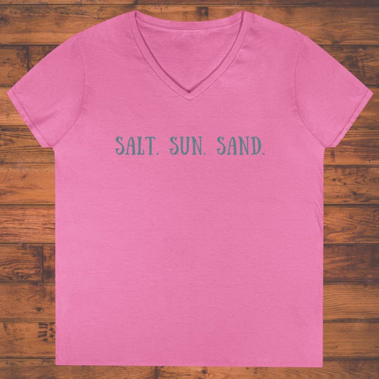 Salt. Sun. Sand. Ladies' V-Neck