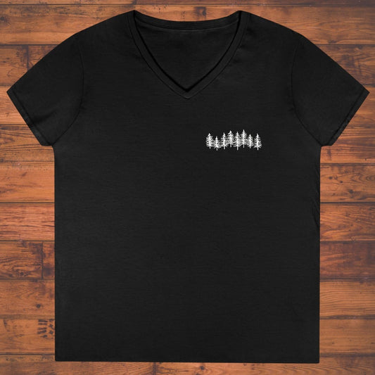Forest Silhouette Ladies' V-Neck