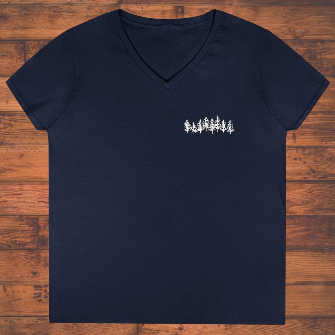 Forest Silhouette Ladies' V-Neck