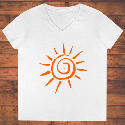 Spiral Sun Ladies' V-Neck