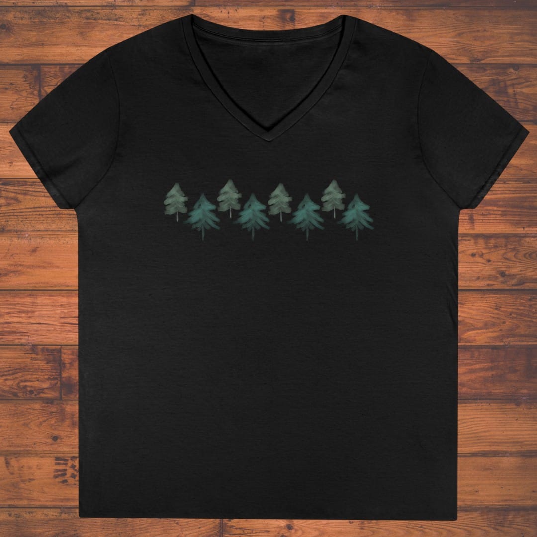 Forest Silhouette Serenity Ladies' V-Neck