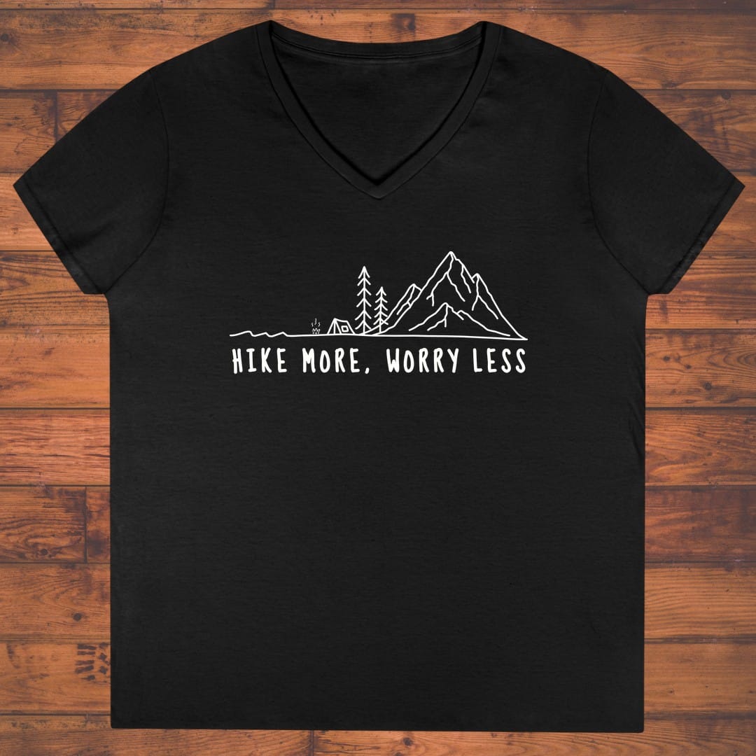 Hike more, Worry less Ladies' V-Neck