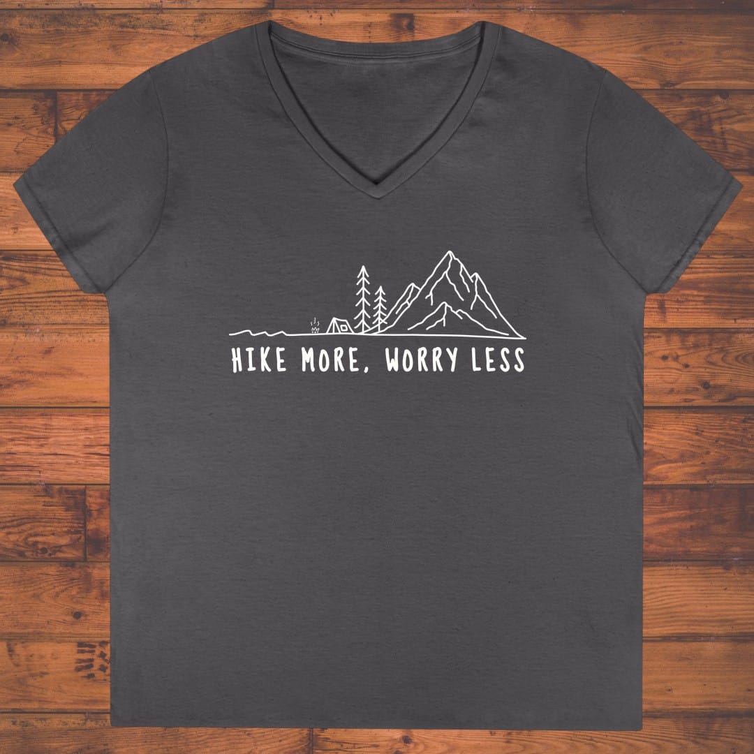 Hike more, Worry less Ladies' V-Neck