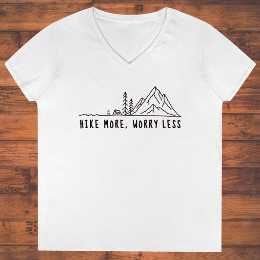 Hike more, Worry less Ladies' V-Neck