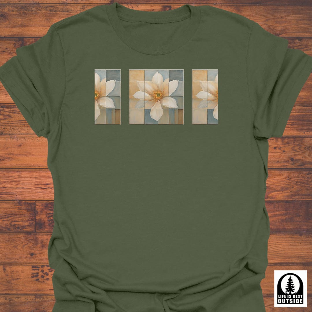 Golden Bloom Panels T-Shirt