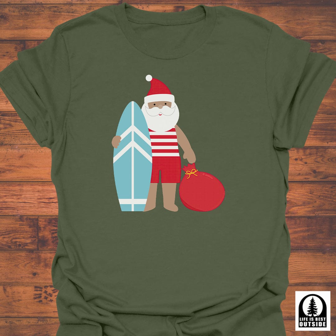 Surfing Santa Holiday T-Shirt