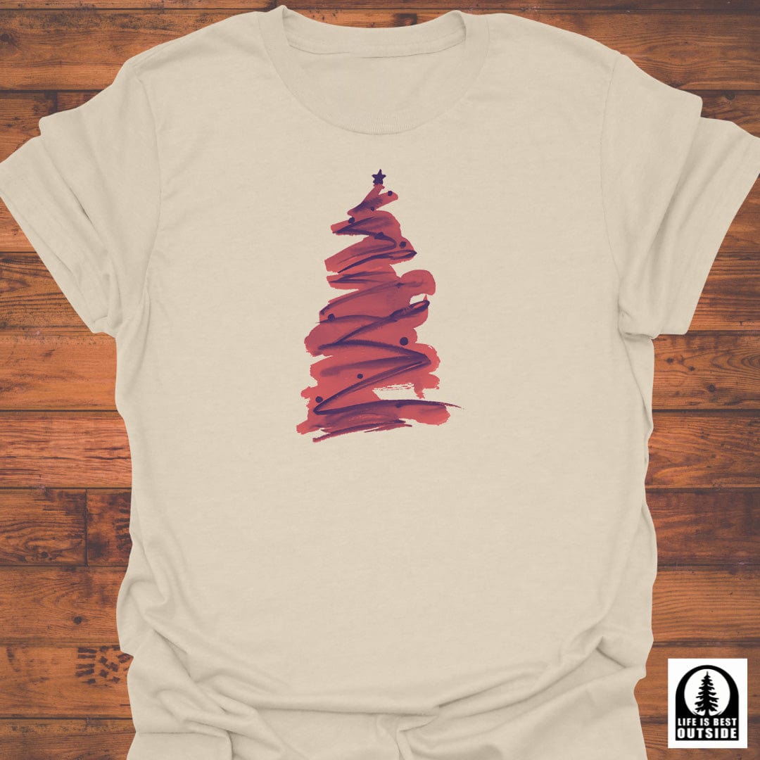 Crimson Swirl Holiday Tree T-Shirt