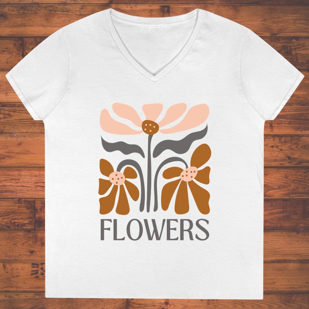 Floral Harmony Ladies' V-Neck