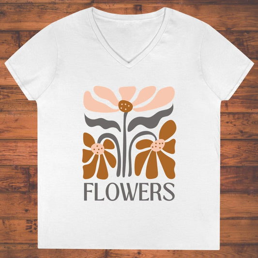 Floral Harmony Ladies' V-Neck